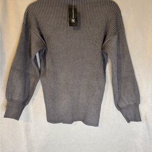 INC International Concepts Gray Crewneck Sweater Chunky Knit. NWT